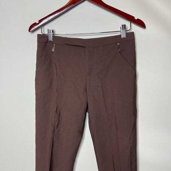 Gucci Slim Fit Low Rise Ankle Pants Womens 40 US 4 Chocolate Brown - Picture 2 of 11